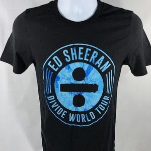 Ed Sheeran Divide World Tour Black T Shirt Band Tee Size Small Double sided Tee